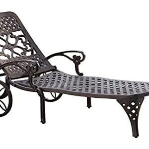 Homestyles 6654-83 Sanibel Outdoor Chaise Lounge, Black