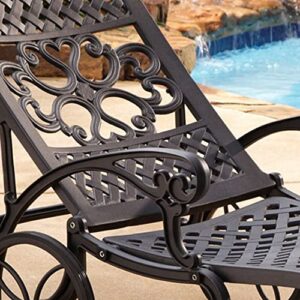 Homestyles 6654-83 Sanibel Outdoor Chaise Lounge, Black