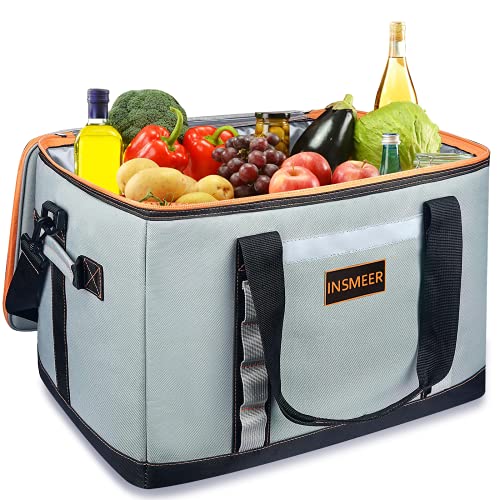 INSMEER Insulated Cooler Bag 65Cans/32 Cans Large Cooler Bag Soft Sided Cooler with Shoulder Strap, Collapsible Leakproof Portable Coolers for Camping/Beach/Food Delivery/Shopping/Outdoor/Picnic