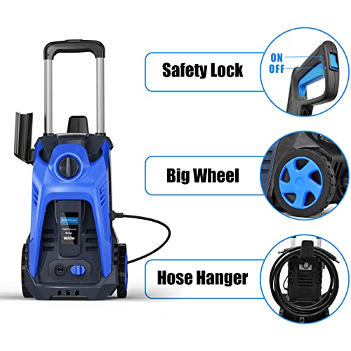 Electric Pressure Washer 2.5 GPM High Pressure Washer Pressure Washers, 3500 PSI Power washers Electric Powered, Cleaner with Spray Gun, Brush, and Two Kind Adjustable Spray Nozzle, Blue