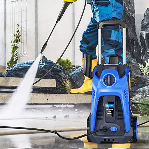 Electric Pressure Washer 2.5 GPM High Pressure Washer Pressure Washers, 3500 PSI Power washers Electric Powered, Cleaner with Spray Gun, Brush, and Two Kind Adjustable Spray Nozzle, Blue