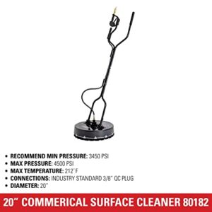 Simpson Cleaning 80182 Universal 20" Industrial Pressure Washer Surface Cleaner for Hot and Cold Water Machines, 3/8" Quick Connection, Recommended min 3450 PSI up to max of 4500 PSI, Black