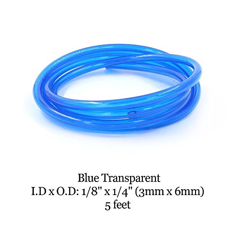 Hilitchi 20-Feet 4 Color Transparent Petrol Fuel Line Hose Lubricant of 4 Sizes Tubing for Weedeater Chainsaw Common 2 Cycle Small Engines