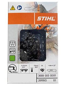 stihl 26rm3-81 oilomatic rapid micro 3 saw chain, 20″