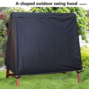 HAohuo Patio Swing Cover Cloth A-Frame Covers Waterproof 3 Seat UV Resistant Weather Protector for Courtyard Furniture Replacement Covers(Bracket not Included), Beige, 72L x 67W x 55H inch