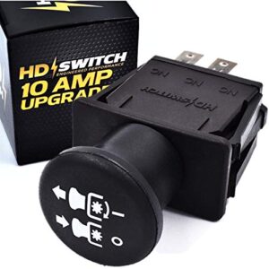 hd switch – clutch pto switch replaces husqvarna craftsman 582107601 107601 582107604 gt48 tc238 gt2254 lgt2554 lgt2654 yt42 yt46 yt48 yth2348 yth24 yth2448 tc ts series – free 10 amp oem upgrade