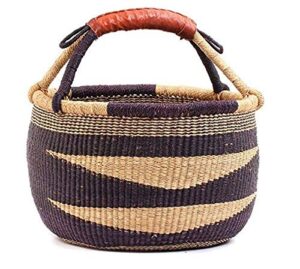 fair trade bolga african fair trade ghana navy blue bolga baskets (extra large: 17″-19″ across))