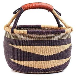 Fair Trade Bolga African Fair Trade Ghana Navy Blue Bolga Baskets (Extra Large: 17"-19" Across))