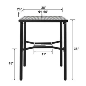 Nuu Garden 3 Piece Swivel Patio Bar Set, High Iron Outdoor Furniture Set Wide Outdoor Bar Stools, Bar Height Chairs with Seat Cushion and Armrest for Garden, Backyard, Patio and Poolside, Red