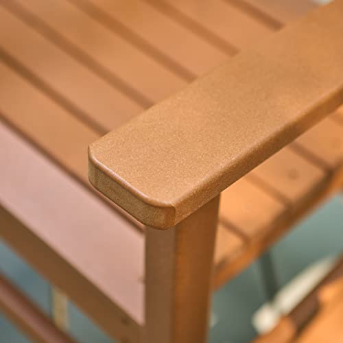 Shine Company 7632BR Berkshire Plastic Rocking Chair | Indoor/Outdoor Weatherproof Resin Porch Rocker – Brown