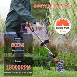 Electric Weed Wacker Cordless 36v 4.0 Ah Weed Eater Battery Powered with 2 Battery and Charger Brush Cutter,Lightweight Trimmers Edger Lawn Tool Grass
