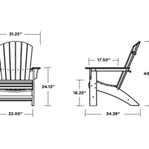 Trex Outdoor Furniture Yacht Club Curveback Adirondack Chair in Charcoal Black