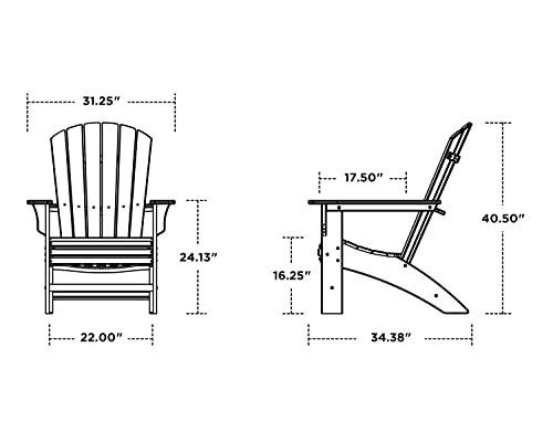 Trex Outdoor Furniture Yacht Club Curveback Adirondack Chair in Charcoal Black