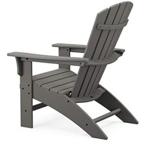 Trex Outdoor Furniture Yacht Club Curveback Adirondack Chair in Charcoal Black