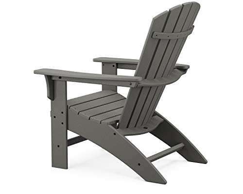 Trex Outdoor Furniture Yacht Club Curveback Adirondack Chair in Charcoal Black