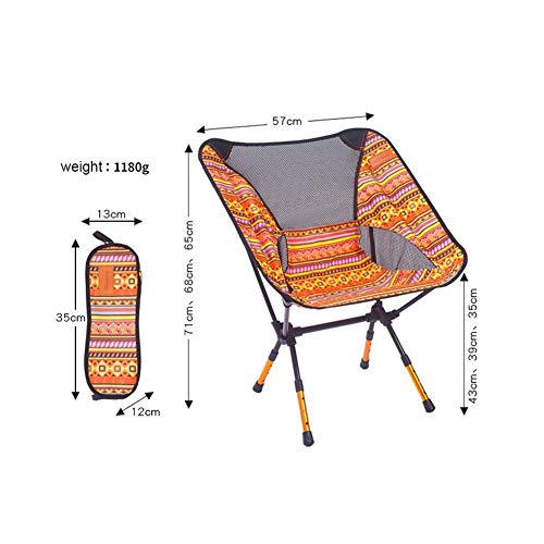 TRENTSNOOK Exquisite Camping Stool Light Moon Chair Portable Garden 7075 Chair Fishing Seat Camping Adjustable or Fixed Height Folding Furniture Armchair (Color : Light Gray)