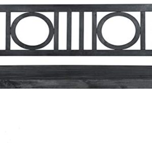 Safavieh PAT6714K Outdoor Collection Piedmont Grey Folding Bench, Dark Slate Gray