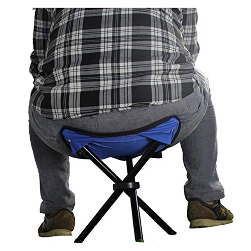 TRENTSNOOK Exquisite Camping Stool Lightweight Camping Fishing Triangle Folding Stool Outdoor Home Leisure Lazy Chair (Color : Light Blue)