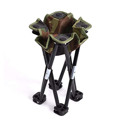 TRENTSNOOK Exquisite Camping Stool Folding Stool Camping Hiking Beach Portable Fishing Chair Camouflage Light Leisure Fishing Tool (Color : Army Green)