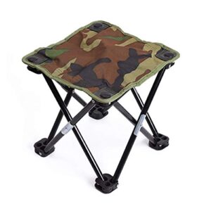 TRENTSNOOK Exquisite Camping Stool Folding Stool Camping Hiking Beach Portable Fishing Chair Camouflage Light Leisure Fishing Tool (Color : Army Green)