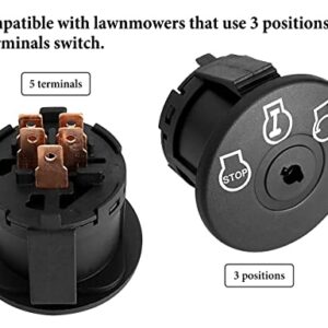 Ignition Switch 925-04228 Fit for Cub Cad et Mower - 3 Position Key Switch Compatible with Cad RZT-42 RZT-50 RZT-54 Riding Mower, Troy-Bilt Mustang XP 42 50 54 Zero Turn Mower, Replace 725-04228