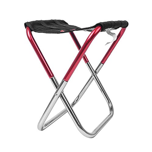 TRENTSNOOK Exquisite Camping Stool Outdoor Folding Chair Simple Folding Stool Portable Camping Fishing Train Stool Stool Camping Chair (Color : RED)