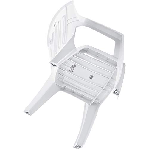 Global Industrial Outdoor Stacking Chair, Resin, White, Lot of 4