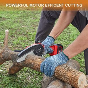 Mini Chainsaw Cordless 6-inch, Electric Hand Held Chain Saw with Automatic Oiler for Yard Cleaning, Wood Cutting and Branch Trimming.