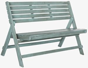 safavieh outdoor collection luca ash grey folding bench