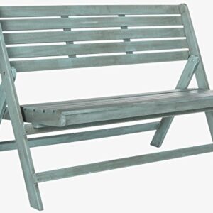 Safavieh Outdoor Collection Luca Ash Grey Folding Bench