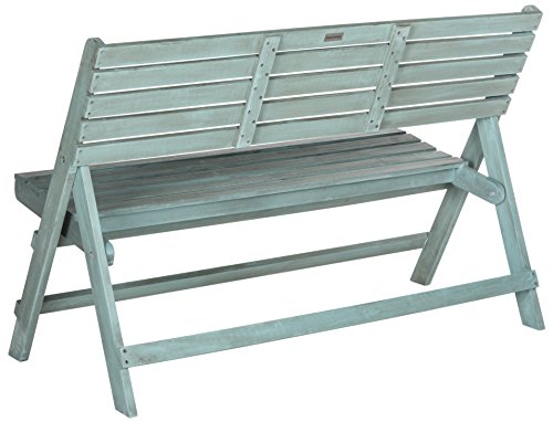 Safavieh Outdoor Collection Luca Ash Grey Folding Bench