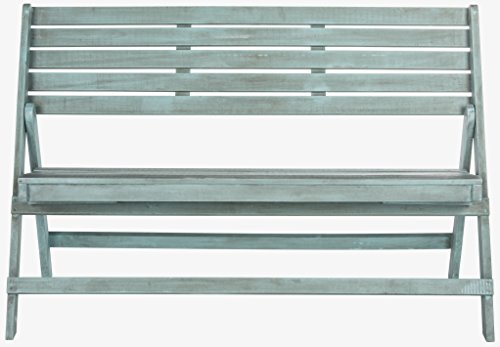 Safavieh Outdoor Collection Luca Ash Grey Folding Bench