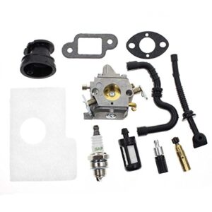 carbhub ms170 carburetor for stihl ms170 ms180 017 018 chainsaw with air filter fuel oil line spark plug, replaces c1q-s57 c1q-s57a c1q-s57b 1130 120 0603, stihl ms170 carburetor