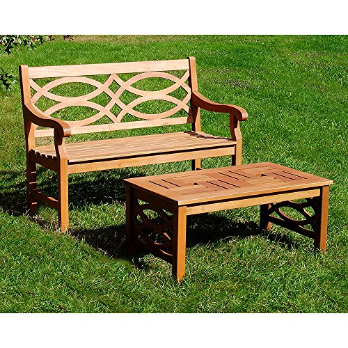 Achla Designs 4-Foot Hennell Garden Bench, Natural