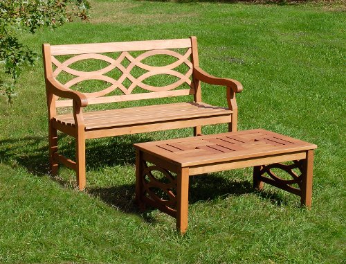 Achla Designs 4-Foot Hennell Garden Bench, Natural