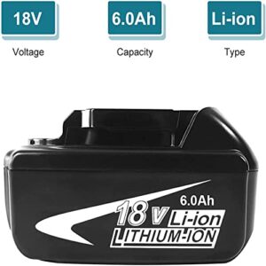 2Packs Upgraded 6.0Ah 18V BL1860B Replacement Lithium-ion Battery Compatible with Makita 18 Volt Battery with LED Indicator BL1860 BL1850 BL1840 BL1820 BL1815B LXT400 Cordless Power Tools