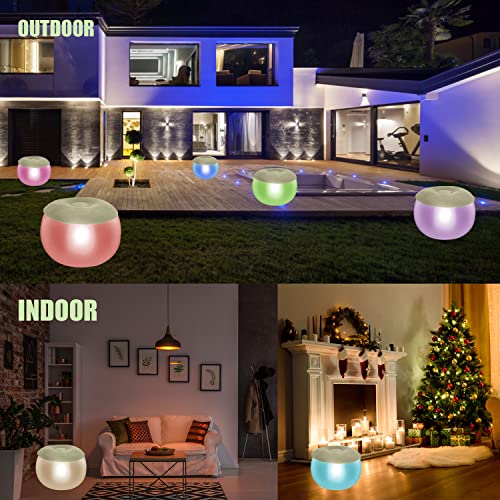 Ccinnoe Inflatable Illuminated LED Ottoman, LED Air Ottoman, Blow Up LED Lights Chair, Lazy Couch with LED Light Mood Lamp for Party, Yard, Indoor Rooms