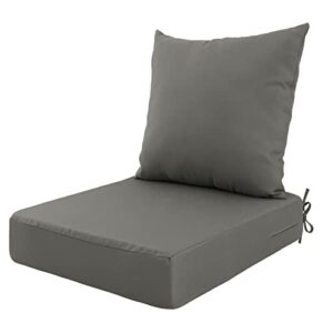 idee-home deep seat patio cushions, 24×24 outdoor cushions, replacement cushions back cushion, outdoor hampton bay patio cushions for backyard couch sofa, 2pcs set, seat: 24 x 24 back: 24 x 22