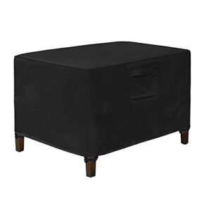 womaco patio ottoman cover waterproof outdoor ottoman covers with handles patio small side/end table cover water resistant patio furniture protector (25l x 25w x 17h, black)