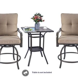 Kozyard Isabella High Swivel Bar Stools/Chair Set for Home Patio, Back Yard, Cafes, Bistro, Restaurants and Chic Bars (Beige)