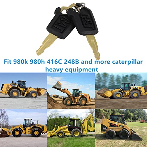 HKOO Cat Keys for Caterpillar Heavy Equipment 2 Packs (Cat Keychain)