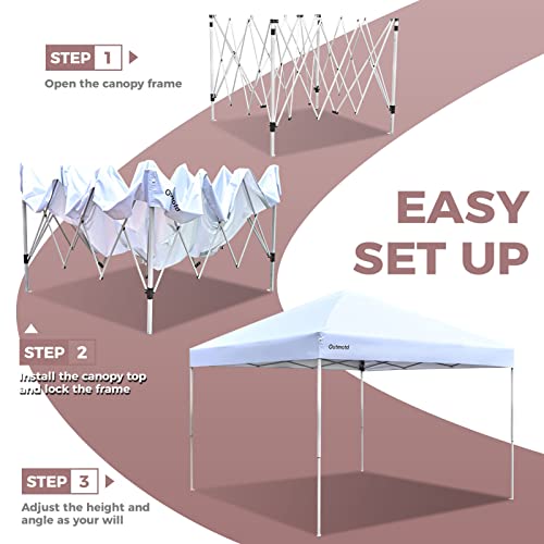 Outmotd 10ft x 10ft Slant Leg pop up Tent with Carrybag, Ground Stakes, Ropes, Outdoor Canopies Instant Party Gazebo