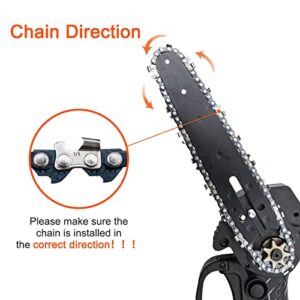 O-CONN Mini Chainsaw Chain, 6-Inch Replacement Guide Saw Chain for 6 inch Mini Cordless Electric Portable Battery Powered Handheld Chainsaw (4 Pieces, 37 Drive Links)