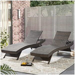 richseat 2 pieces patio chaise lounge chair sets outdoor beach pool pe rattan reclining chair set of 2