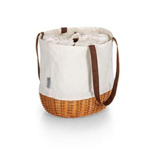 picnic time – a picnic time brand coronado canvas and willow basket tote, (beige canvas)