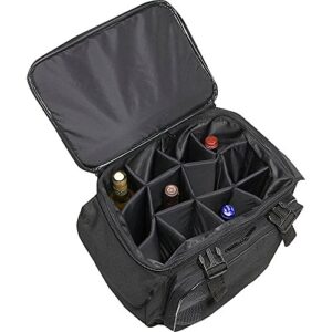 Eunicole Bottle Limo 12 Bottle Insulated Wine Tote Case Wheel Travel Cooler with Organizer, Black, 7352