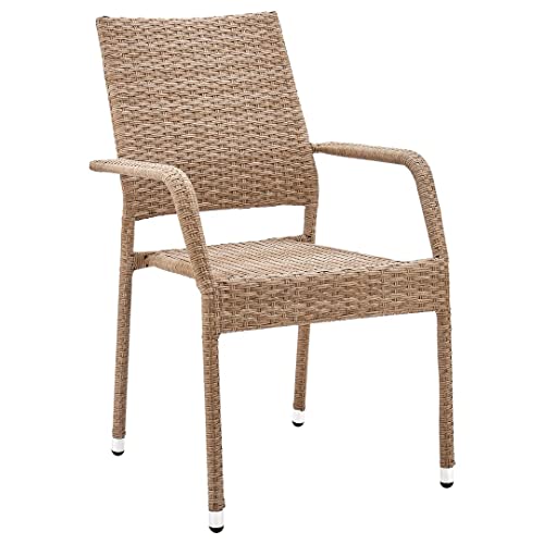 Manhattan Comfort Genoa Patio Dining Armchair, Set of 2, Nature Tan Weave