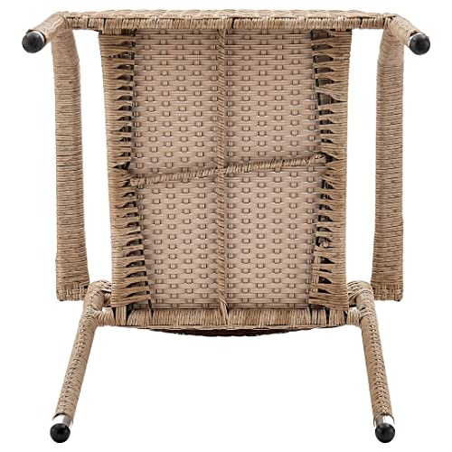 Manhattan Comfort Genoa Patio Dining Armchair, Set of 2, Nature Tan Weave