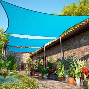 shademart 14′ x 18′ turquoise sun shade sail rectangle canopy fabric cloth screen smtapr1418, water and air permeable & uv resistant, heavy duty, carport patio outdoor – (we customize size)