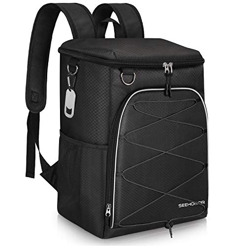 SEEHONOR Insulated Cooler Backpack 45 Cans Leakproof Soft Cooler Bag Lightweight Backpack Cooler for Lunch Picnic Fishing Hiking Camping Park Beach